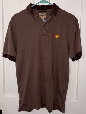 WearGuard Men's Brown Polo with Yellow Paw Accent size M